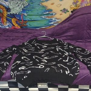 Wesc Black and White Crewneck Sweater